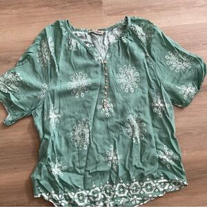 Green Bohemian Women's Top